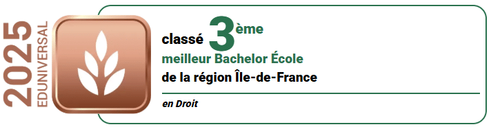 3eme meilleur bachelor droit de Paris 2025